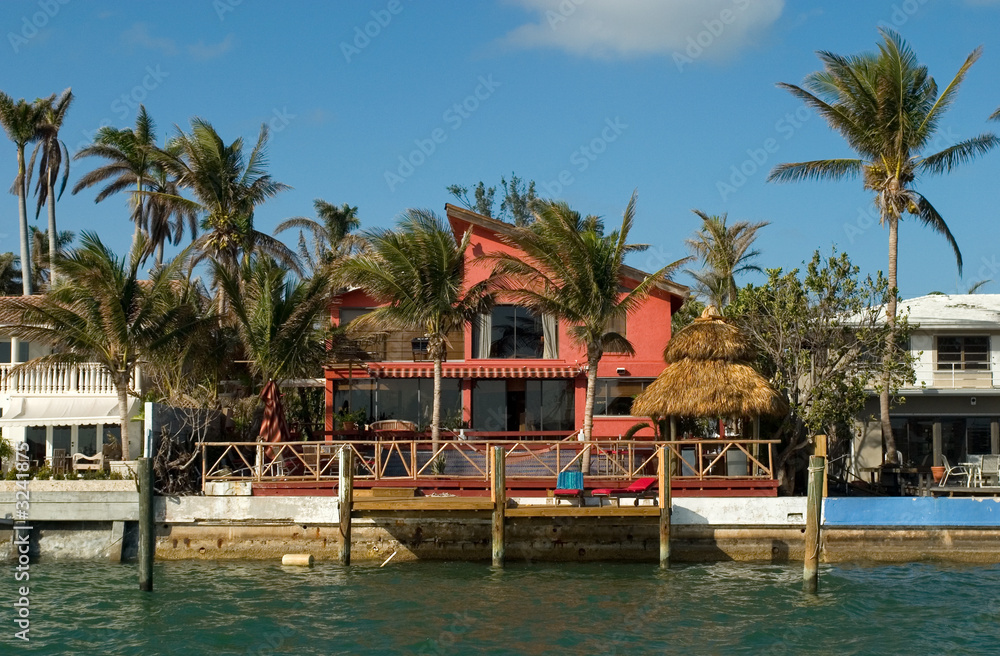 red house by the sea