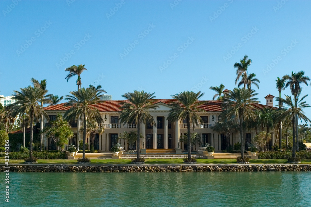 mansion with palms