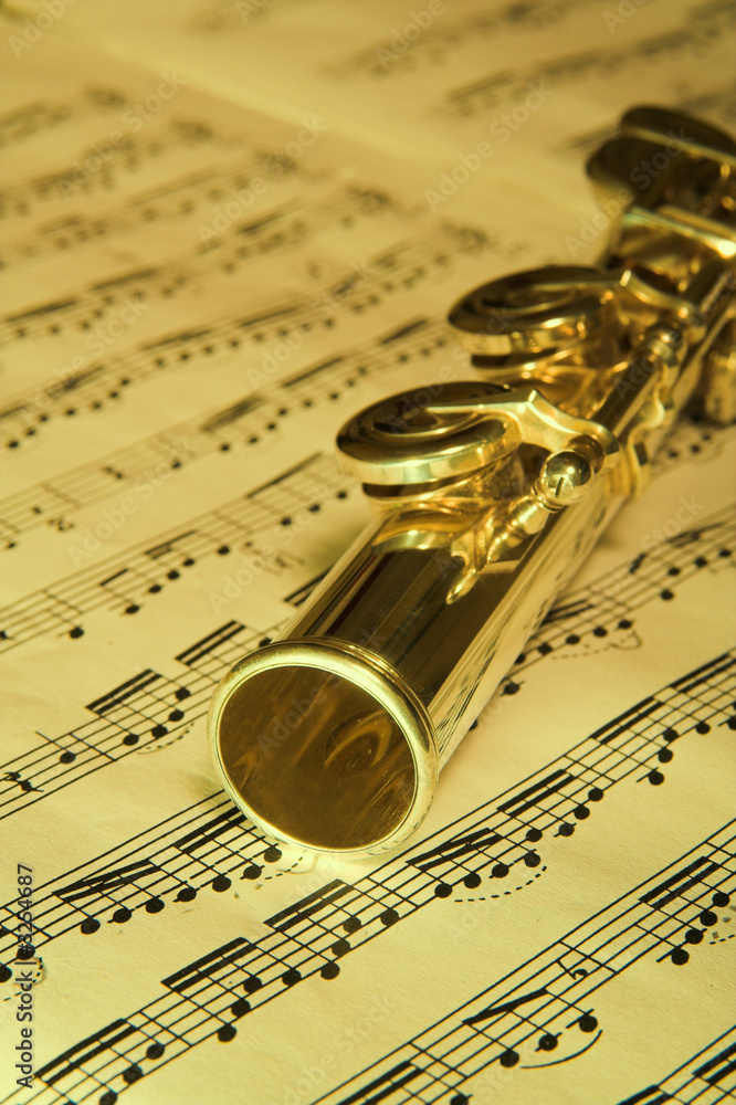 Obraz premium gold flute - music concept background