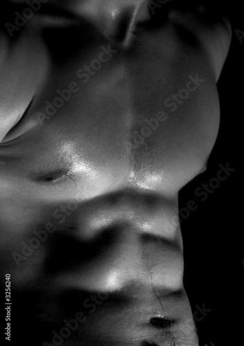 press of a man on the black background