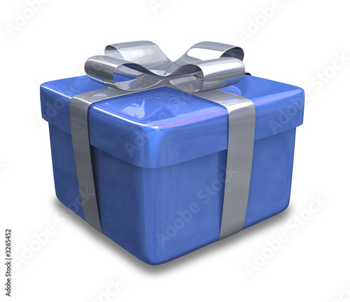pacchetto regalo blu - wrapped gift blue photo