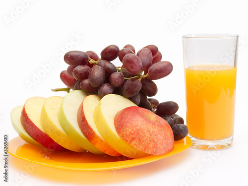 slices of fruit and juice