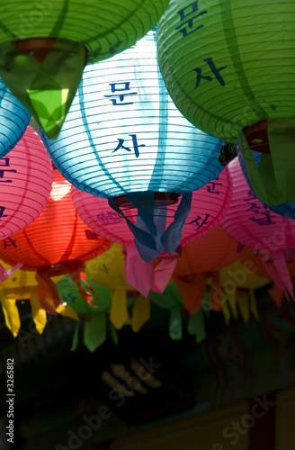glowing buddhist lanterns