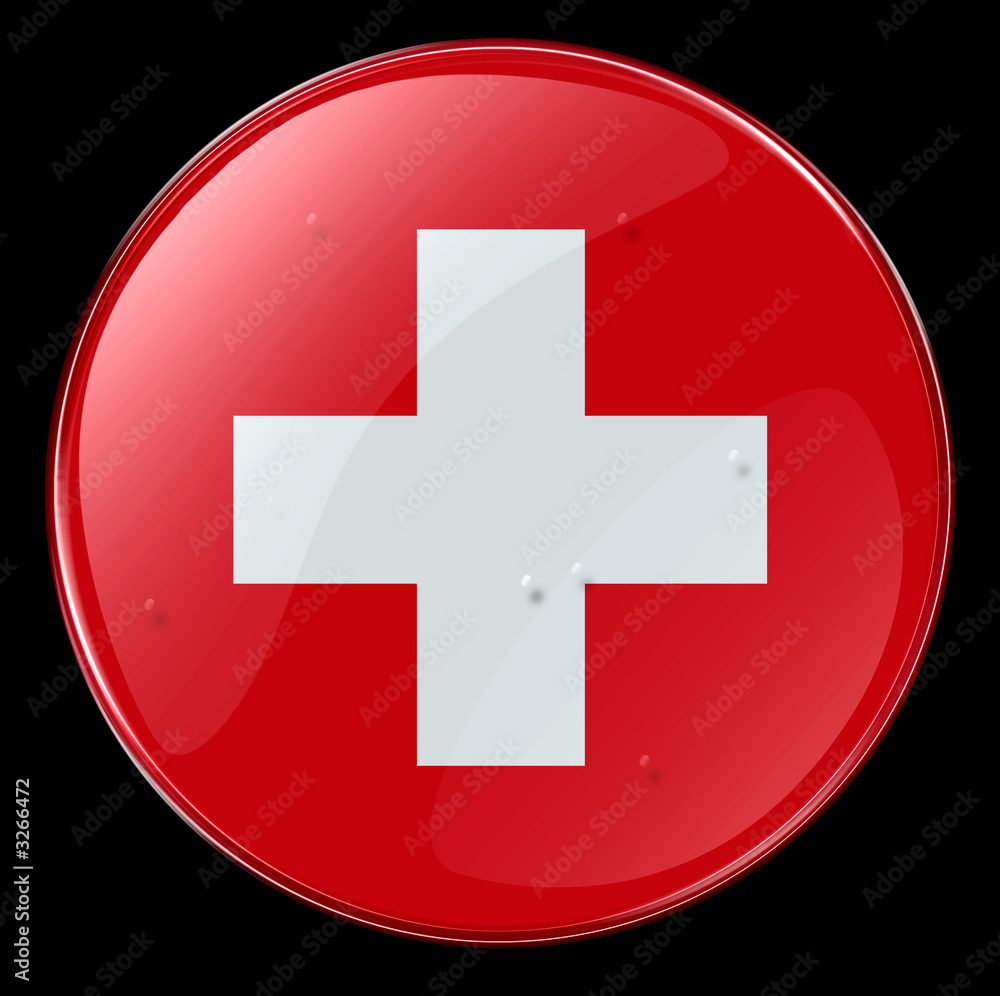 Obraz premium switzerland flag button