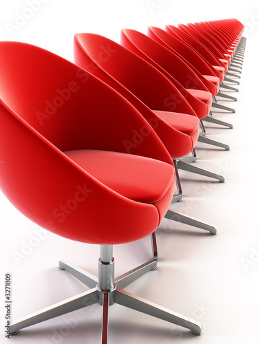 the row of modern chairs