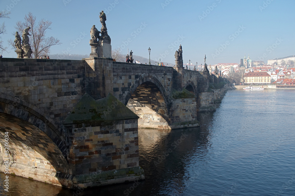 charles bridge in the early morning
