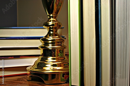 books-under lamp photo