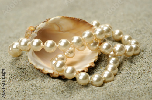 shell with pearls