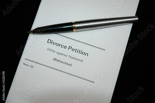 divorce papers and pen