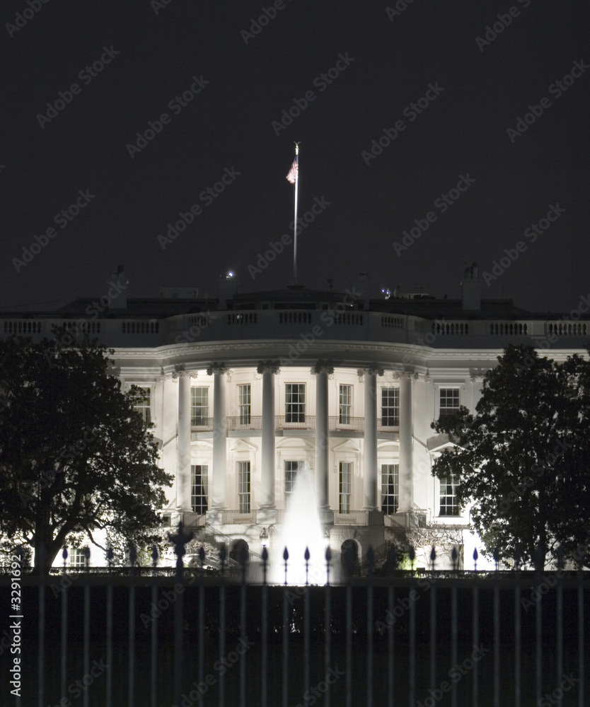 Naklejka premium white house at night