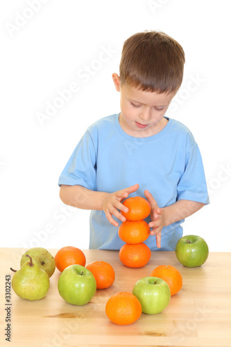 playing with fruits