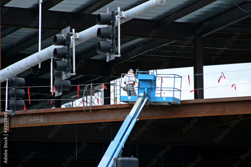 Fototapeta premium construction worker – office building