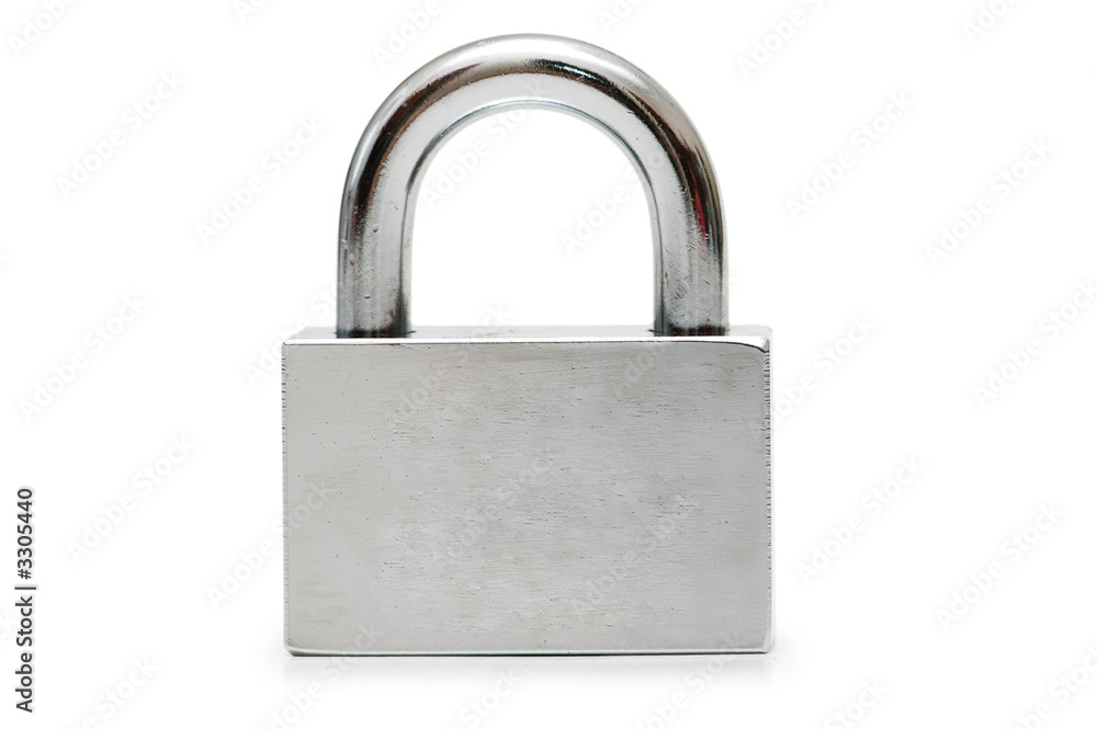 silver padlock isolated on the white background silver padlock isolated on the white background