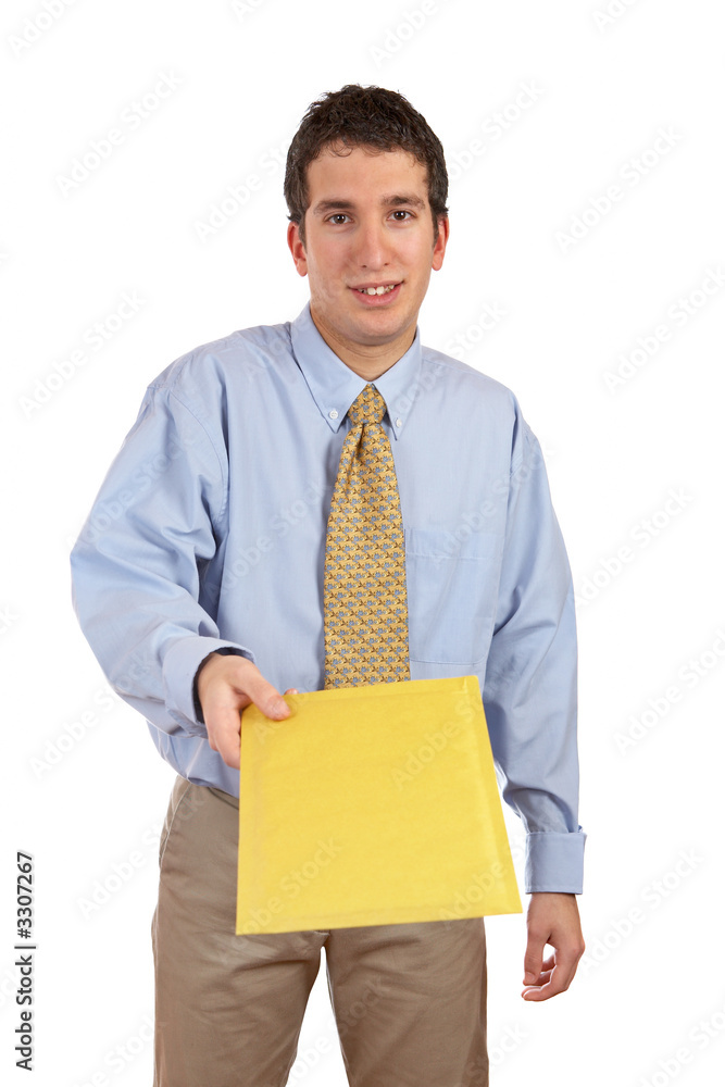businessman handing a envelope businessman handing a envelope