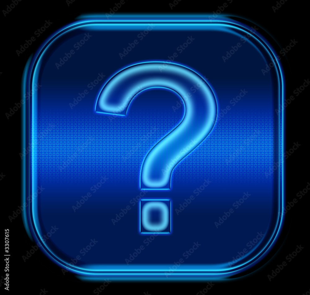button question symbol blue neon icon button question symbol blue neon icon