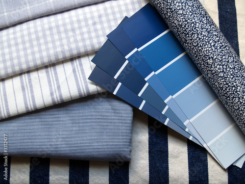 blue & white interior design planning