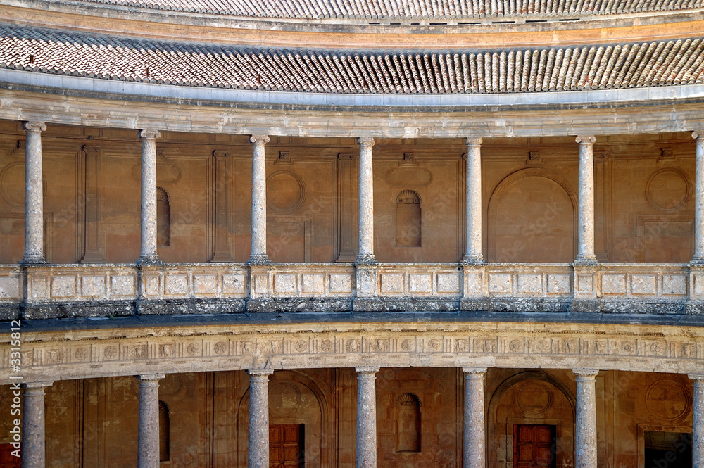 columns in alhambra, granada, spain