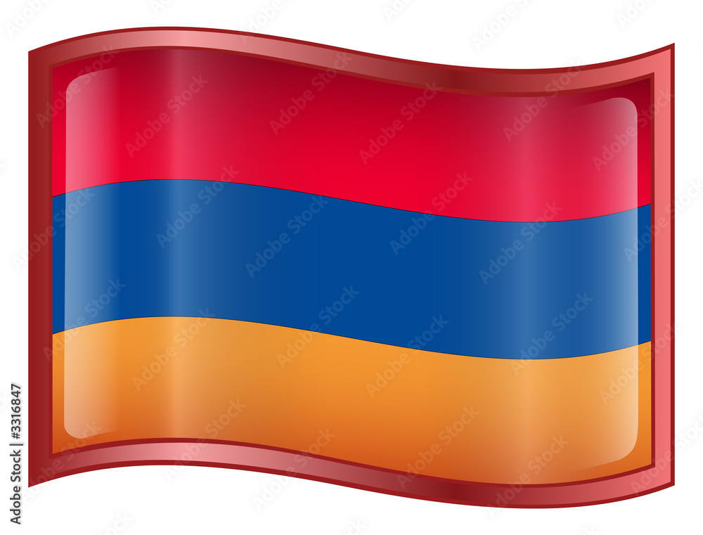 Fototapeta premium armenia flag icon. (with clipping path)