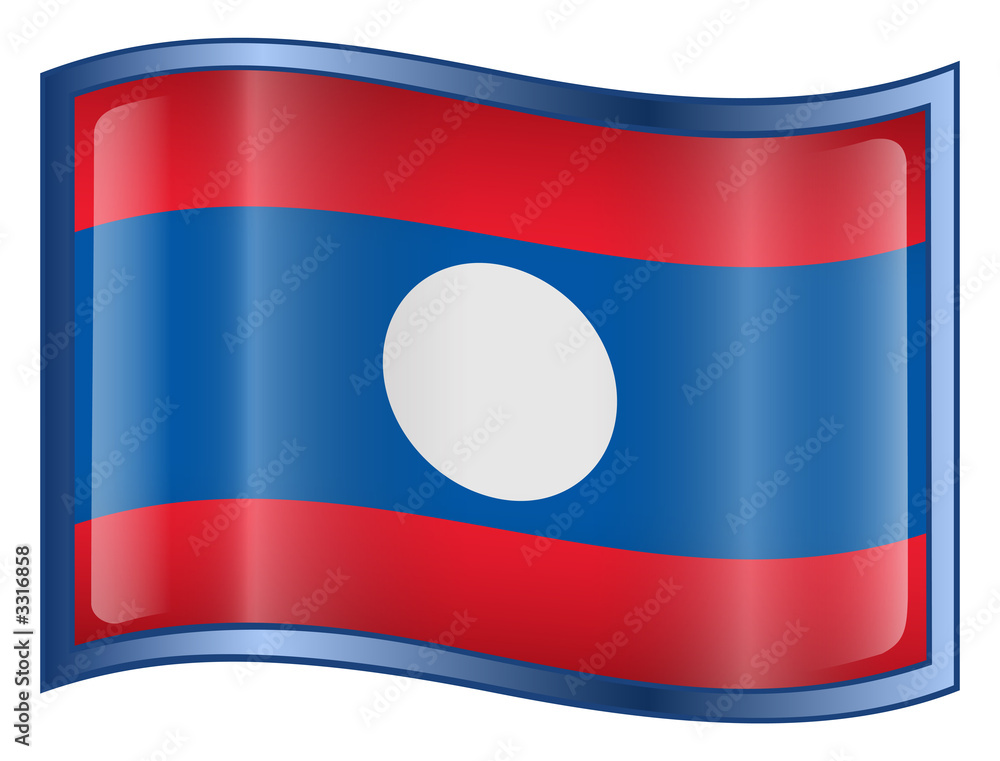laos flag icon. (with clipping path)