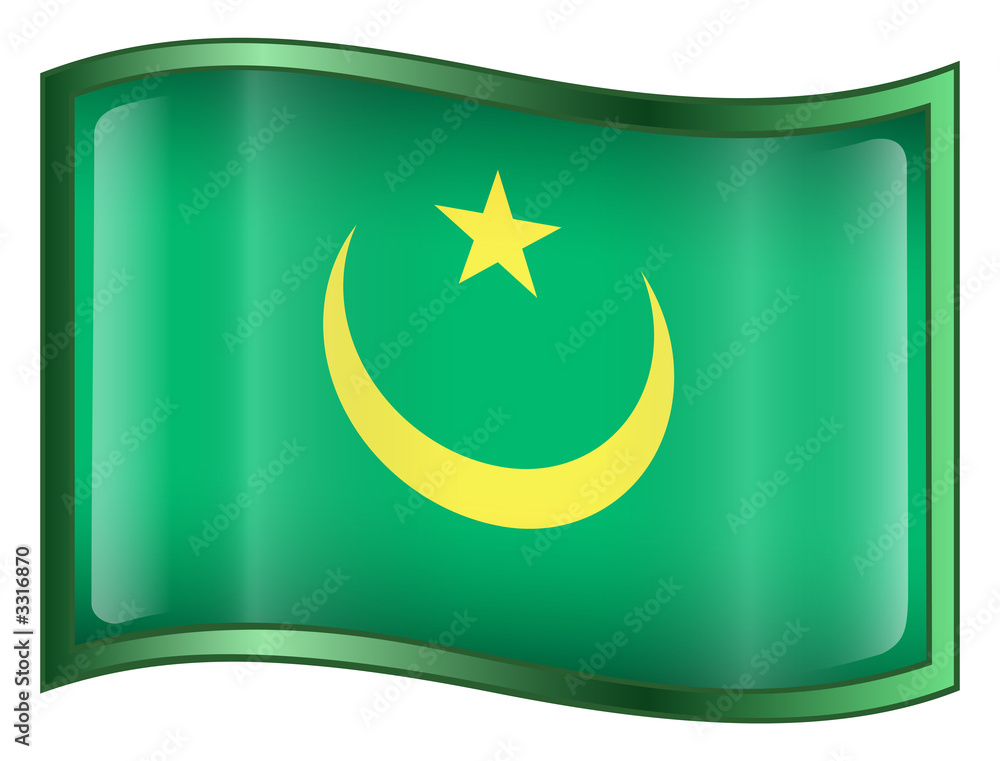 mauritania flag icon. (with clipping path) mauritania flag icon. (with clipping path)