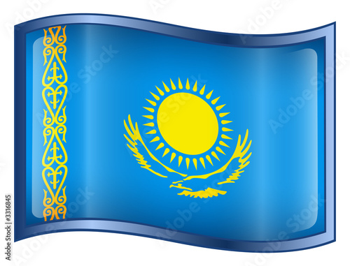 kazakhstan flag icon. (with clipping path)