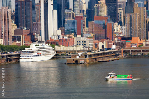 Cruise ship visiting Manhattan port.