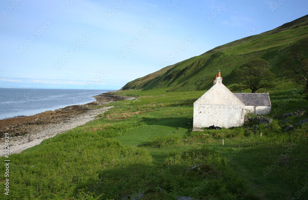 isolated cottage on scottish coast