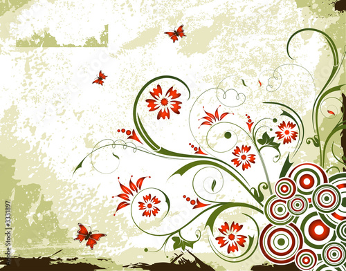 grunge floral background