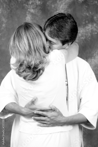 black & white 3/4 bedtime hug