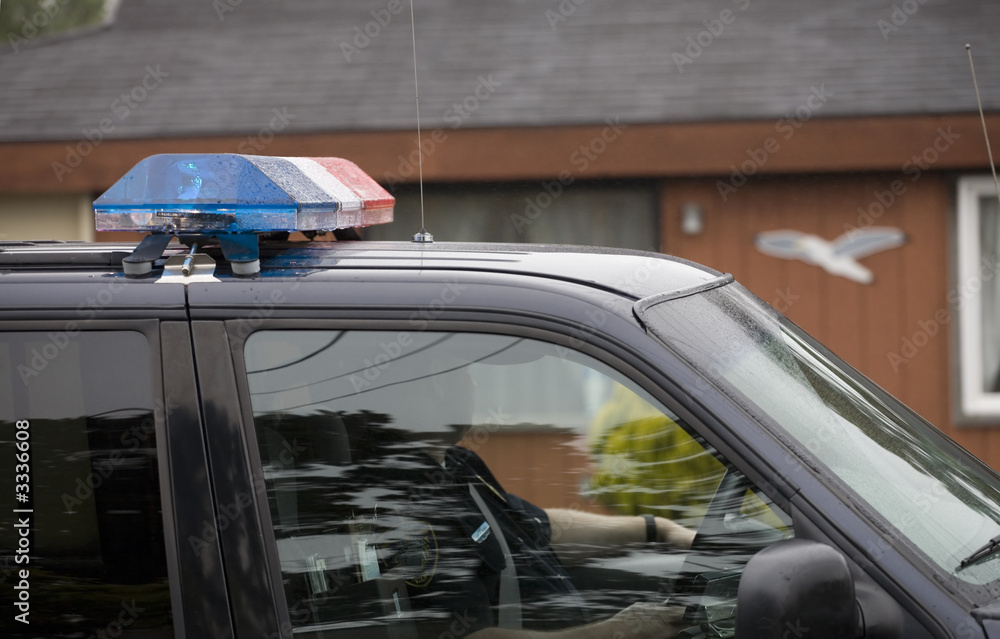 police car with officer
