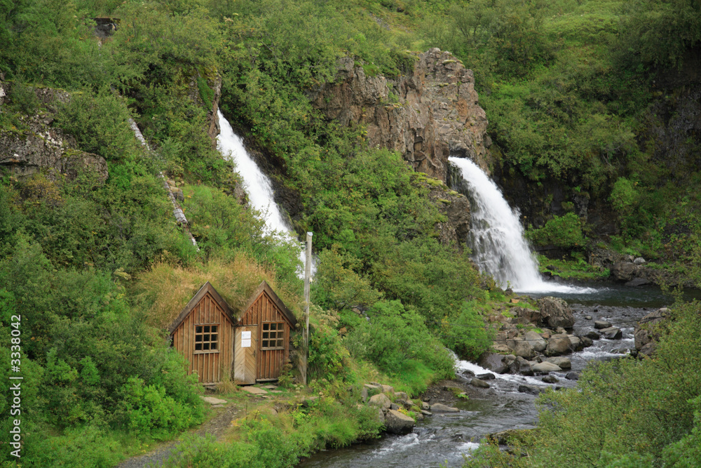 house by the waterfall