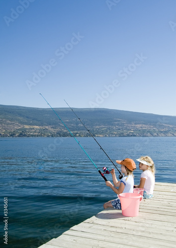 kids fishing in lake