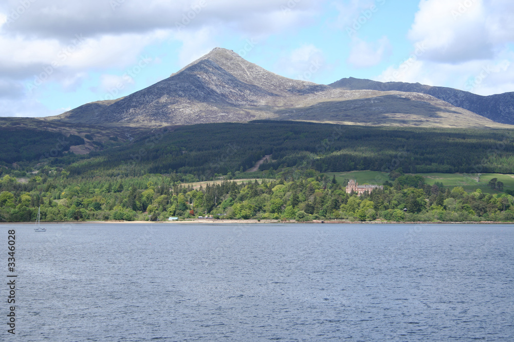 brodick castle and goatfell isle of arran scotland