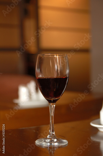 glass with red wine.