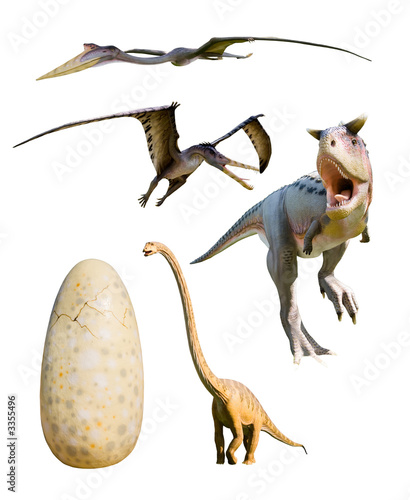 four most popular dinosaurs - clipping paths