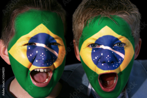 young brazilian football fans photo