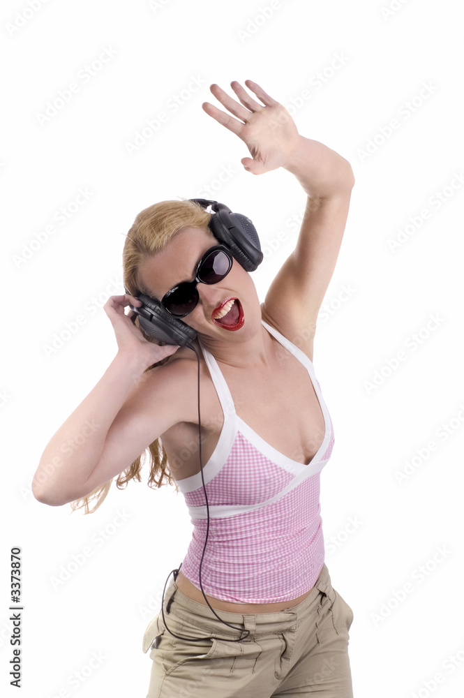 grooving blond girl