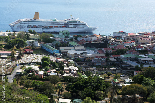 roseau, dominica and cruise ship