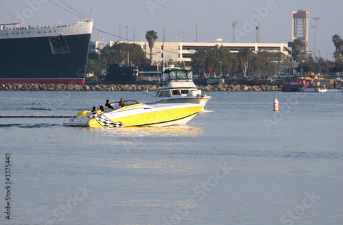 cigarette boat and queen mary photo