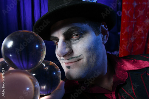 magician with crystal balls