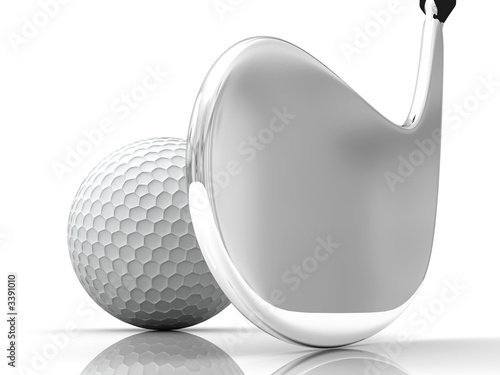 Tableau sur toile golf ball and rabble isolated on white