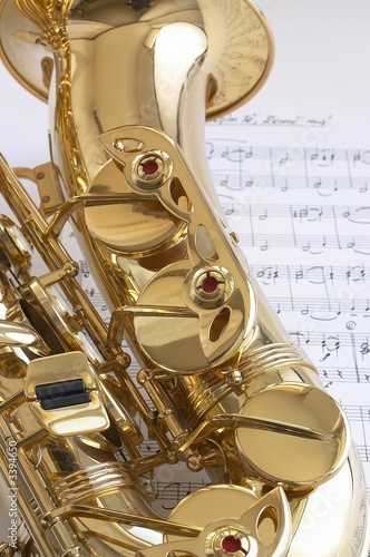Naklejka saxophone and note part