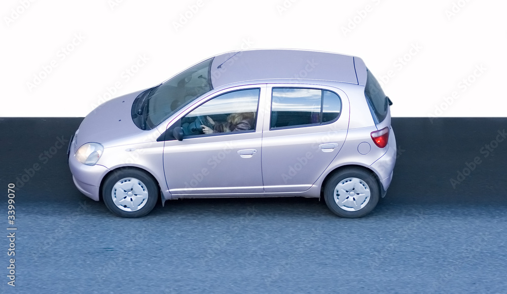 small compact female car isolated