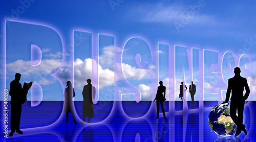 business symbolic background with people silhouett