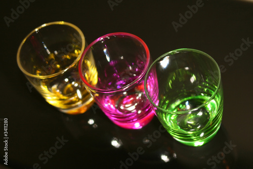 colorful shot glasses