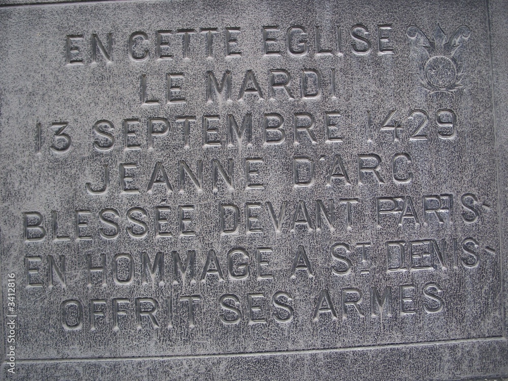 paris - jeanne d' arc plaque paris - jeanne d' arc plaque
