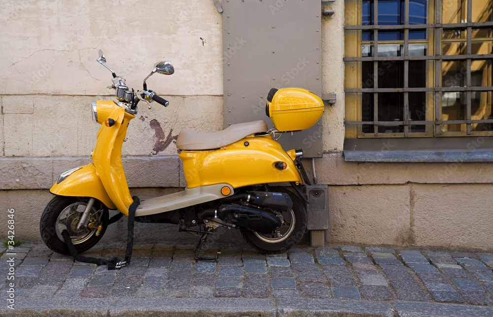 yellow scooter