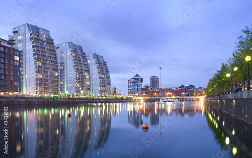Salford Quays at dusk