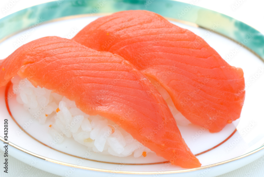 fresh sockeye salmon sushi