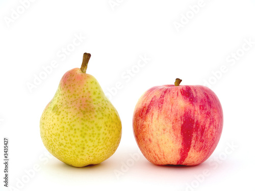 red apple & yellow pear